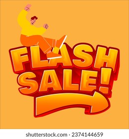 Flash Sale Banner. Vector Illustration