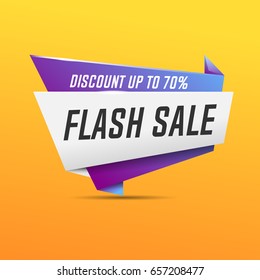 Flash sale banner. Vector illustration.