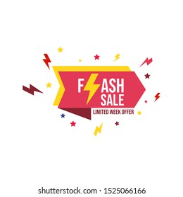 flash sale banner vector image. Sale banner template flash sale vector image