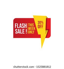 flash sale banner vector image. Sale banner template flash sale vector image