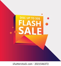 Flash Sale banner vector Text and Background