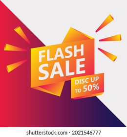 Vector de banner de la venta flash Texto y fondo