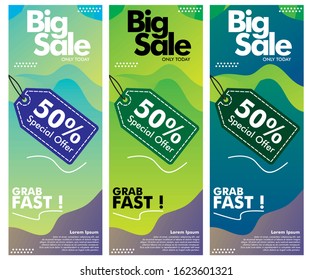 Flash sale banners collections with fluid style and colorful design. Poster or Banner Template