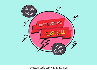 Flash sale banners. Lightning offer sales, only now deals and discount offers lightnings banner layout vector.