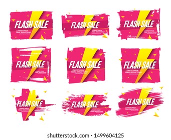 flash sale banners set, vector illustration