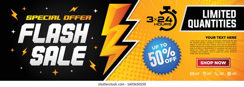 Flash Sale Banners Template Design Vector Illustration