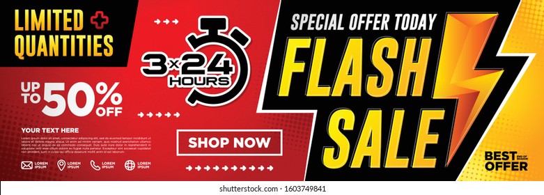 Flash Sale Banners Template Design Vector Illustration