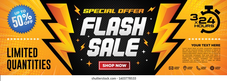 Flash Sale Banners Template Design Vector Illustration