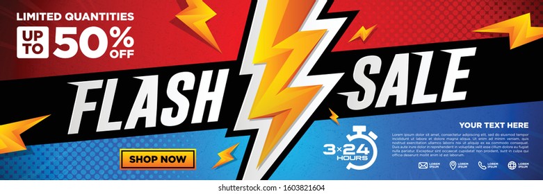Flash Sale Banners Template Design Vector Illustration