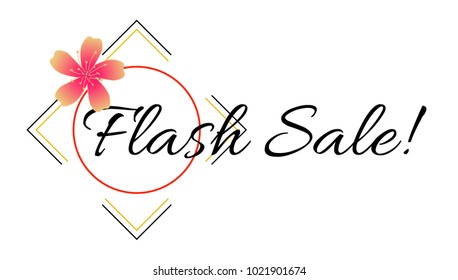 flash sale, Beautiful greeting card poster with flower decoration