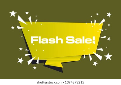 flash sale, beautiful greeting card background or banner with yellow label