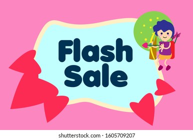 flash sale, beautiful greeting card background or template banner with love theme. vector design illustration