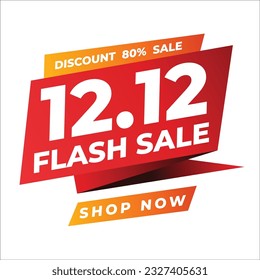 Flash sale  with big discount offer details. Red background vector 