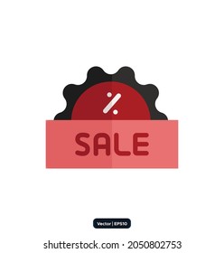 flash sale Black Friday icon. Black Friday design, sale, discount, advertising, marketing price tag, Clothes, furnishings, cars, food sale icons. Black Friday icons vector. 