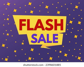 Flash sale, blue gradient background with flash and typography. Graphic resources for advertising and Marketing