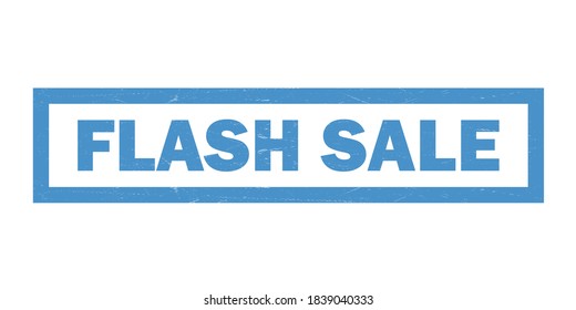 Flash sale blue stamp text on white