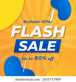 Flash Sale Design de pôster brilhante e dinâmico. Oferta de amortecedor. Até 80% de desconto.