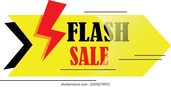 Flash Sale Bright yellow Tag banner Design template vector illustration on white background. Special offer tag flash sale for business or shop.