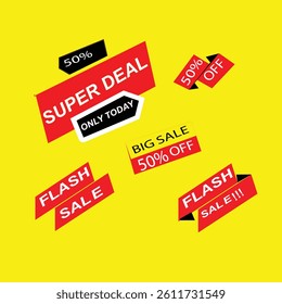 Flash sale card and banner for business.