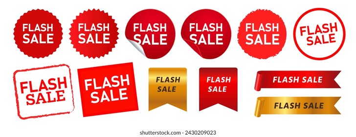 flash sale circle and square stamp label sticker sign for promotion special offer market advertising