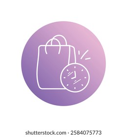 Flash Sale Clock icon vector stock illustration