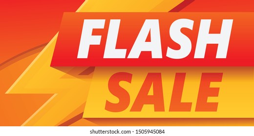 Flash sale concept banner. Cartoon illustration of flash sale vector concept banner for web design