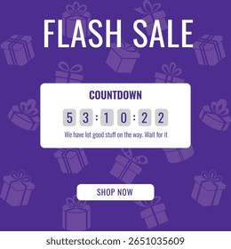 Flash sale countdown begin social media post 