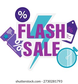 contagem regressiva de venda flash, ilustração de comércio eletrônico