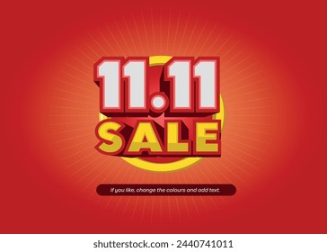 Flash sale, date 11.11, product adverts, red and yellow