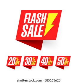 Flash Sale, deal of the day labels vector illustration