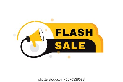 Flash sale, design banner label For web, social media, advertising symbol. Modern element vector.