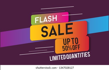 Flash Sale Design for business for business. Discount Banner Promotion Template