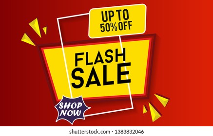 Flash Sale Design for business for business. Discount Banner Promotion Template