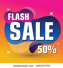 Flash Sale Design for business. Discount Banner Promotion Template. Flash Sale banner template design
