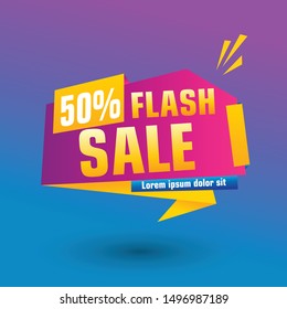 Flash Sale Design for business. Discount Banner Promotion Template. Flash Sale banner template design