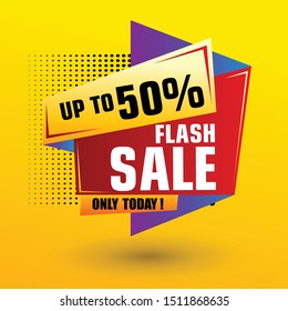 Flash Sale Design for business. Discount Banner Promotion Template. Flash Sale banner template design