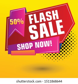 Flash Sale Design for business. Discount Banner Promotion Template. Flash Sale banner template design