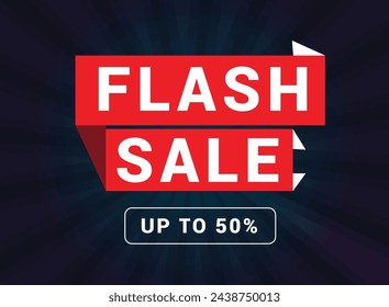 Flash Sale Design for business. Discount Banner Promotion Template. Up to 50% off