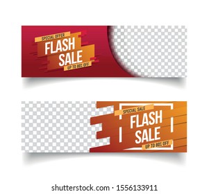 Flash sale design 
discount banner template promotion. End of season special offer banner