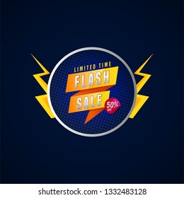 Flash Sale Design Template with wing flash illustration up to 50 %