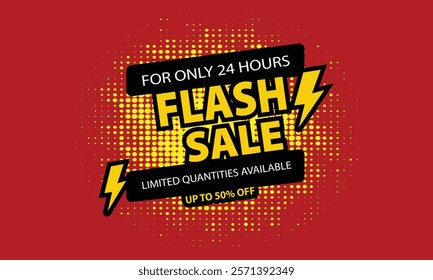 Flash sale discount 50% design banner 