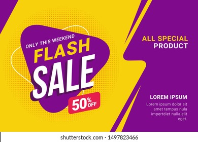 Flash sale discount banner template promotion - Shutterstock ID 1497823466