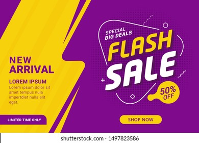 Flash sale discount banner template promotion - Shutterstock ID 1497823586