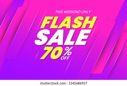 Flash sale discount banner template promotion. Social media banner template, voucher, discount, flash sale