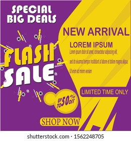 Flash sale discount banner template promotion.editable text