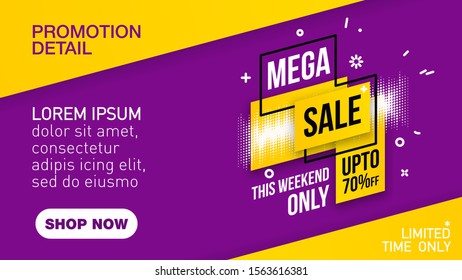 Flash sale discount banner template promotion. This Weekend special offer - discounts up to 70%. fashion sale social media post design template Bundle Premium Vector