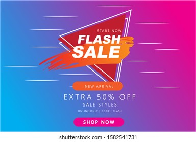 Flash Sale discount banner template promotion. Can be used for advertising and business. Vector Illustration.
