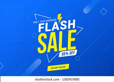 Flash sale discount banner template promotion design for business