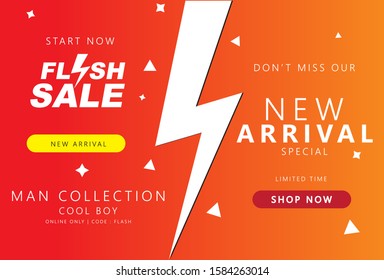 Flash Sale discount banner template promotion. Can be used for advertising and business. Vector Illustration.