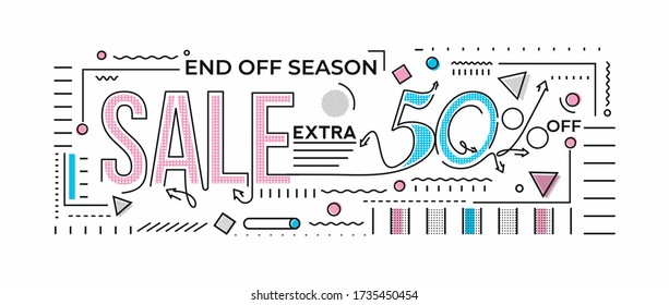 Flash Sale Discount Banner Template Promotion Big sale special offer. end of season special offer banner. vector illustration.